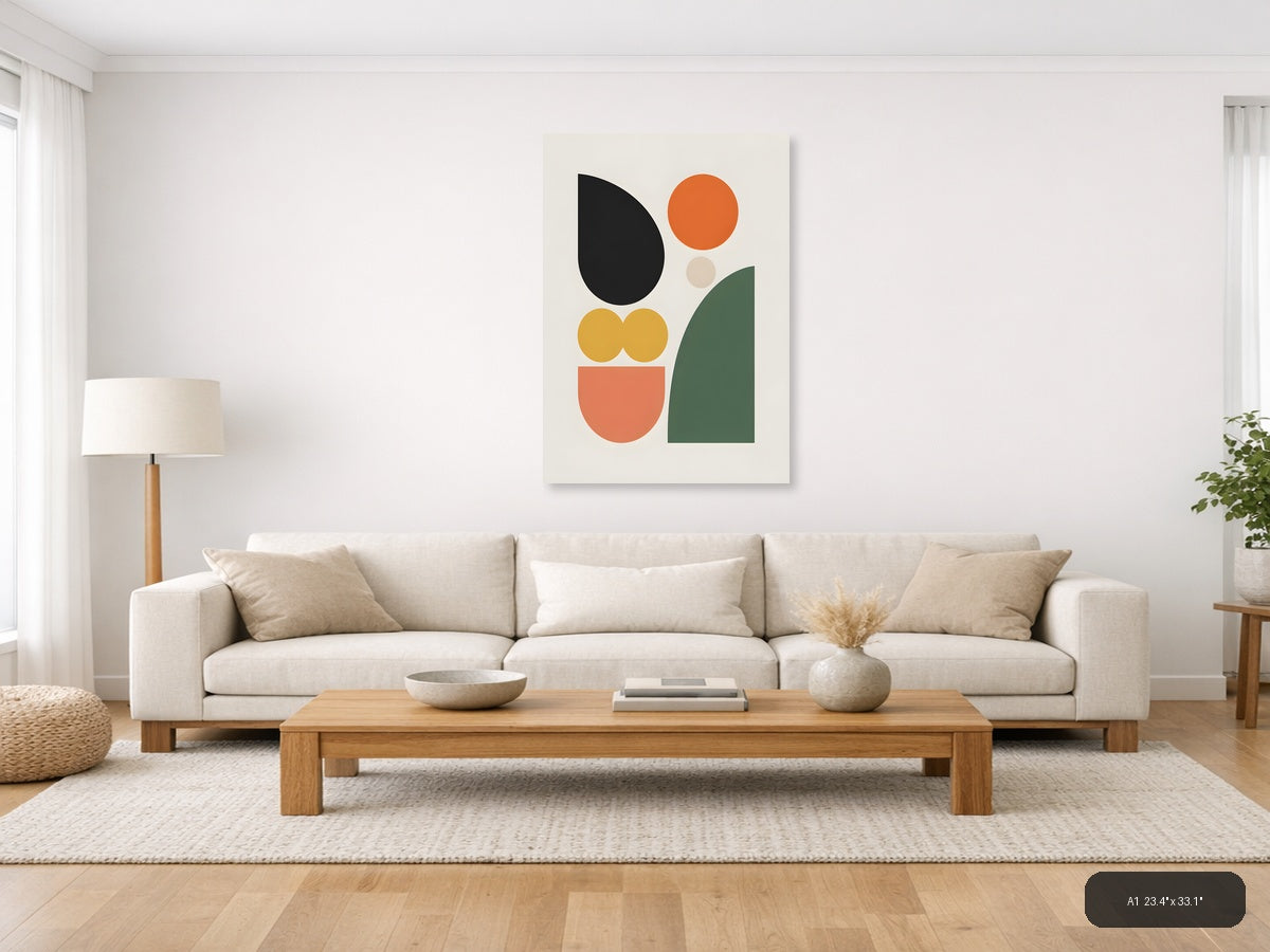 Minimalist Geometric Shapes Abstract Wall Art — A1 / Living Room