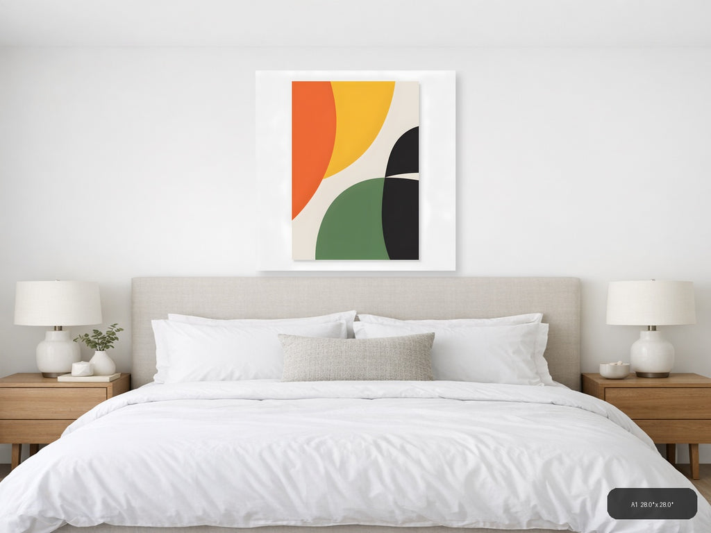 Minimalist Abstract Geometric Shapes Wall Art — A1 / Bedroom