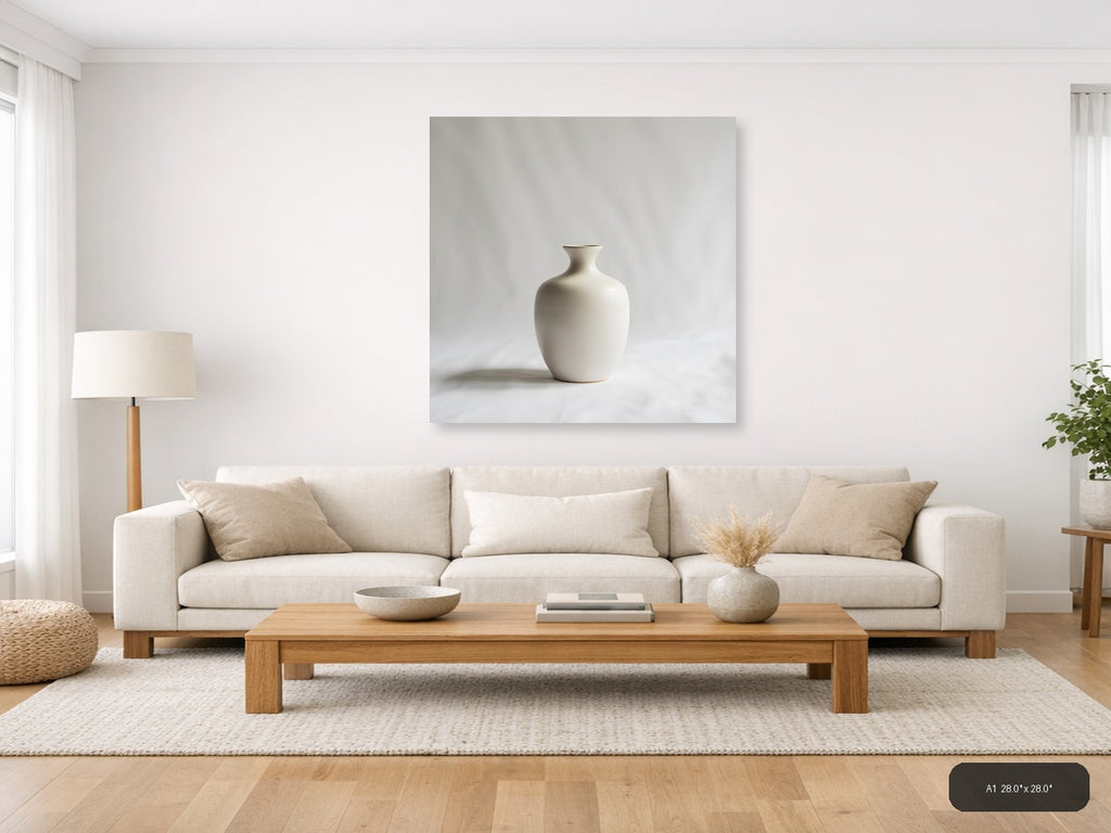Minimalist White Ceramic Vase Sculpture Wall Art — A1 / Living Room