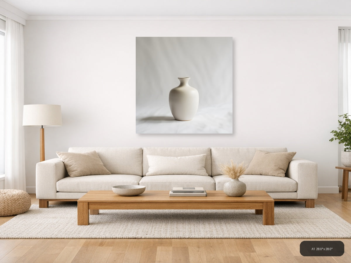 Minimalist White Ceramic Vase Sculpture Wall Art — A1 / Living Room