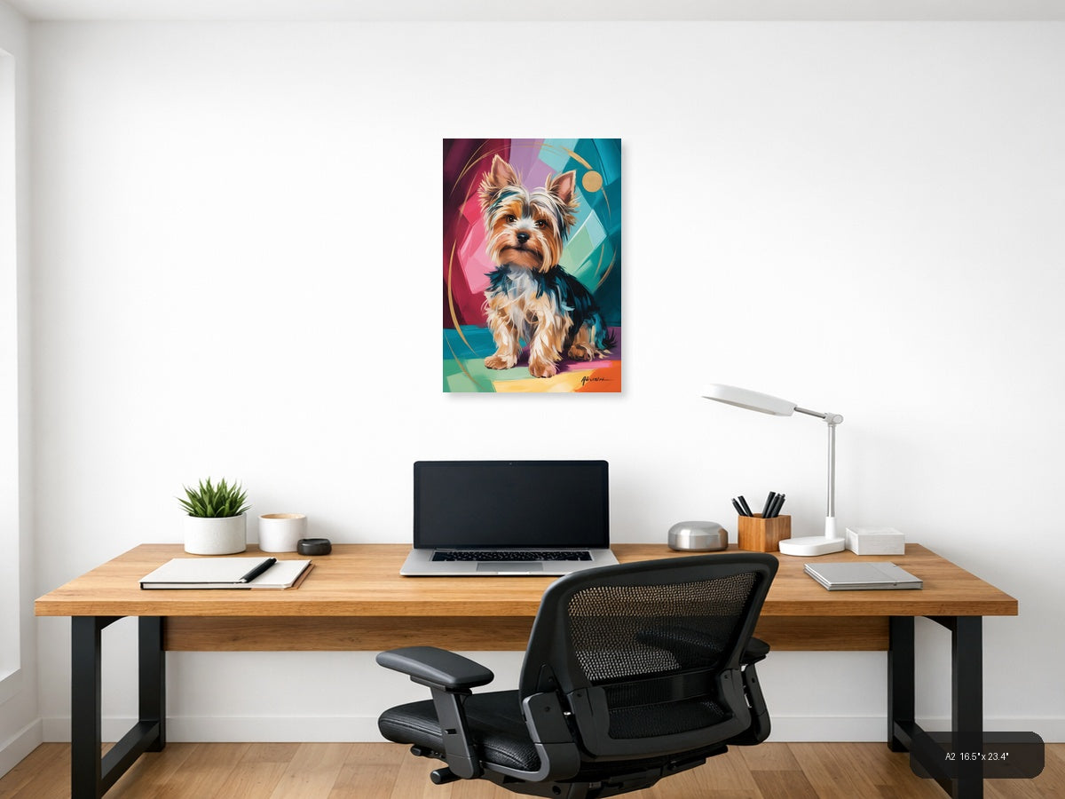 Colorful Terrier Portrait Abstract Wall Art — A2 / Office