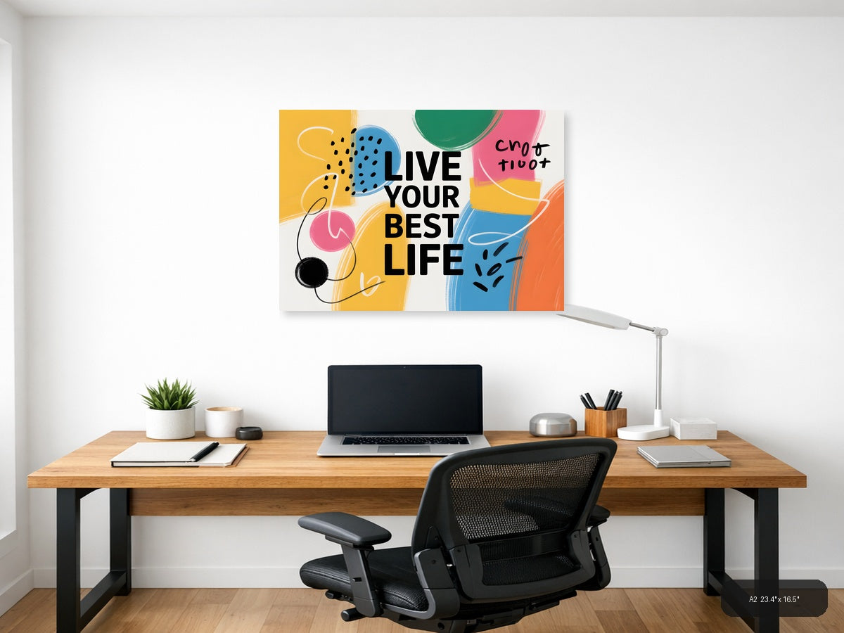 Live Your Best Life Abstract Colorful Wall Art — A2 / Office