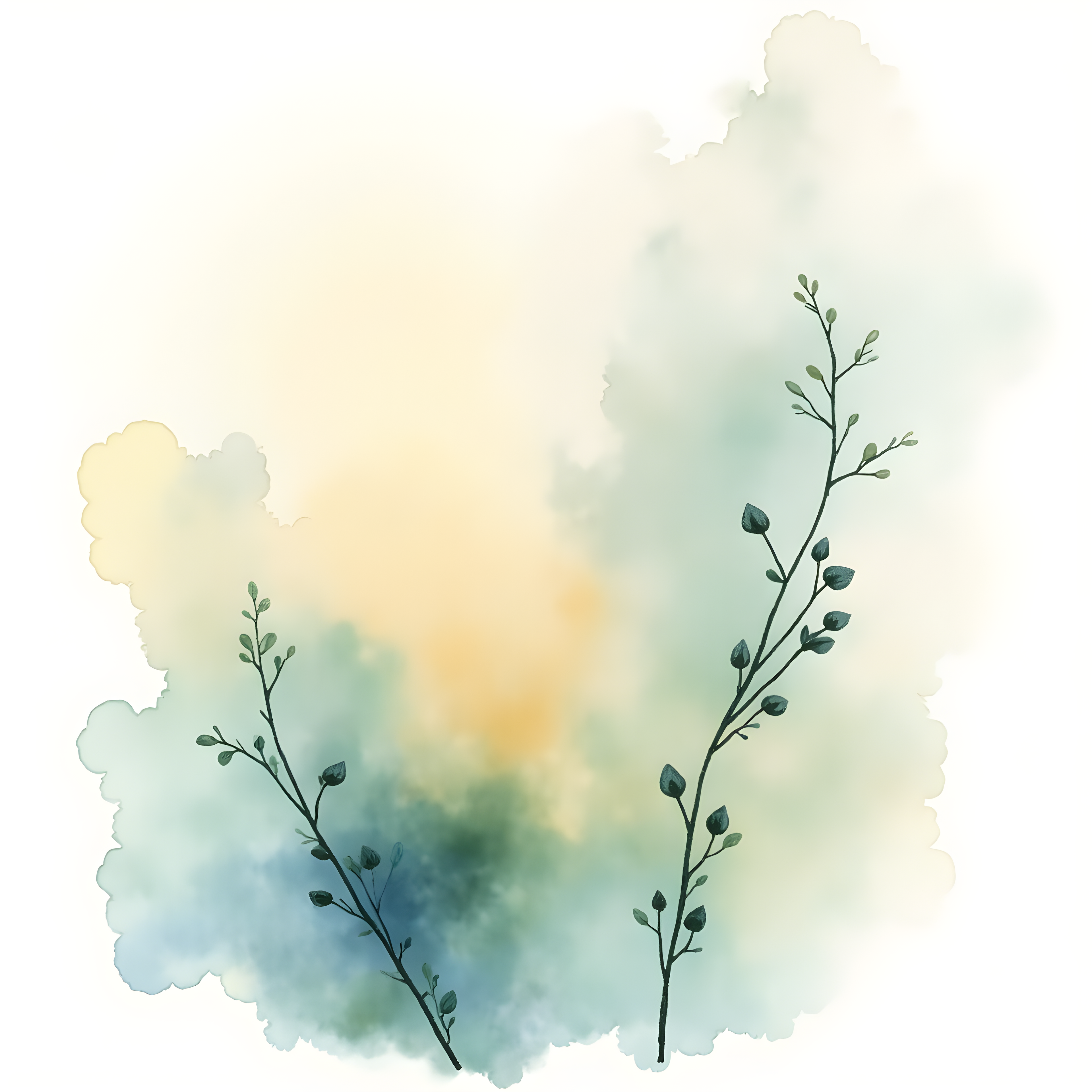 Minimalist Botanical Watercolor Wall Art