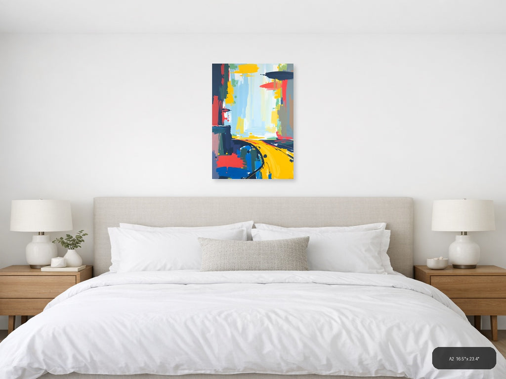 Vibrant Abstract Expressionist Composition Wall Art — A2 / Bedroom