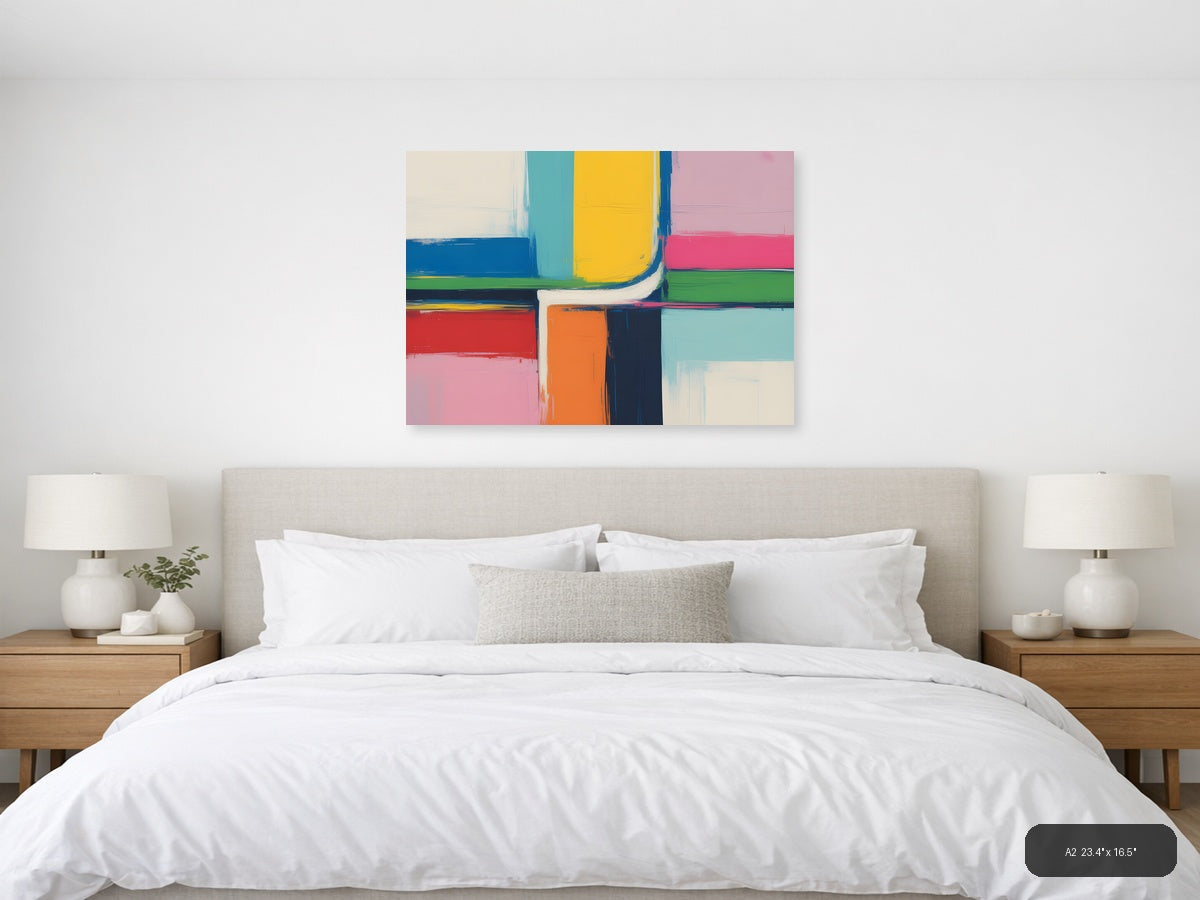 Colorful Abstract Geometric Shapes Modern Wall Art — A2 / Bedroom