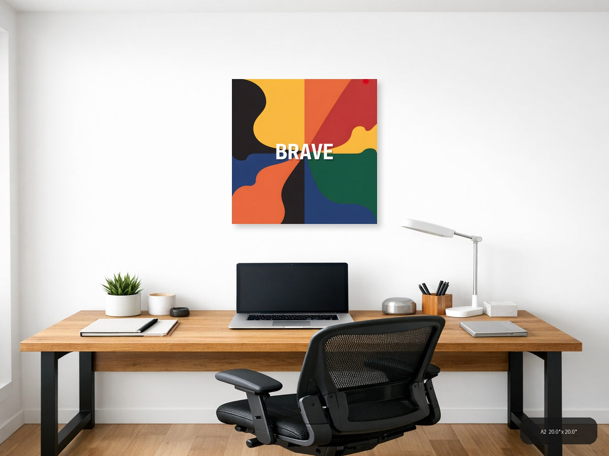 Brave Colorful Abstract Shapes Photography Wall Art — A2 / Office