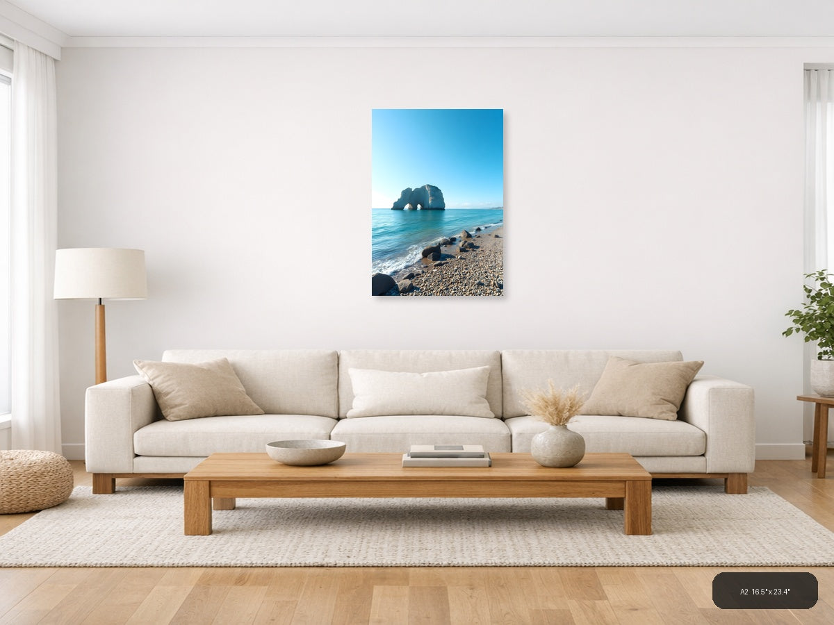 Minimalist Coastal Rock Arch Ocean Wall Art — A2 / Living Room