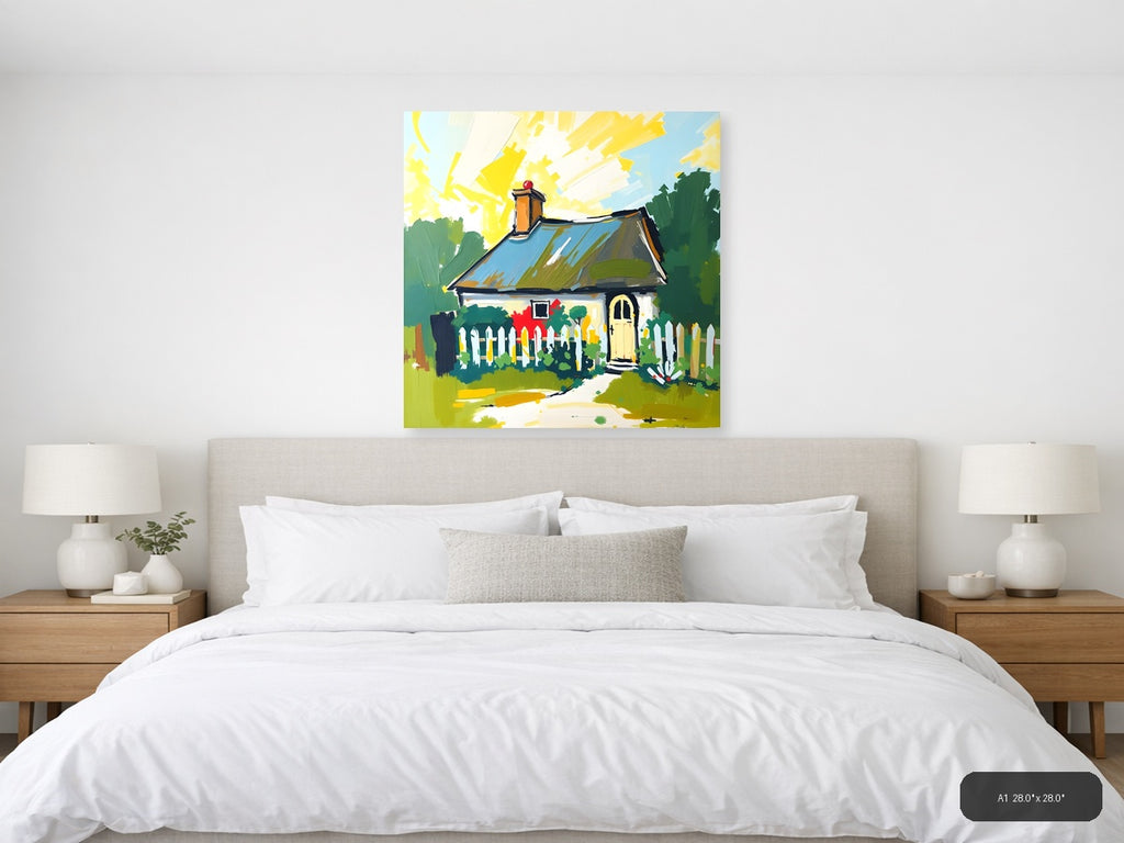 Sunny Cottage Garden Abstract Wall Art — A1 / Bedroom