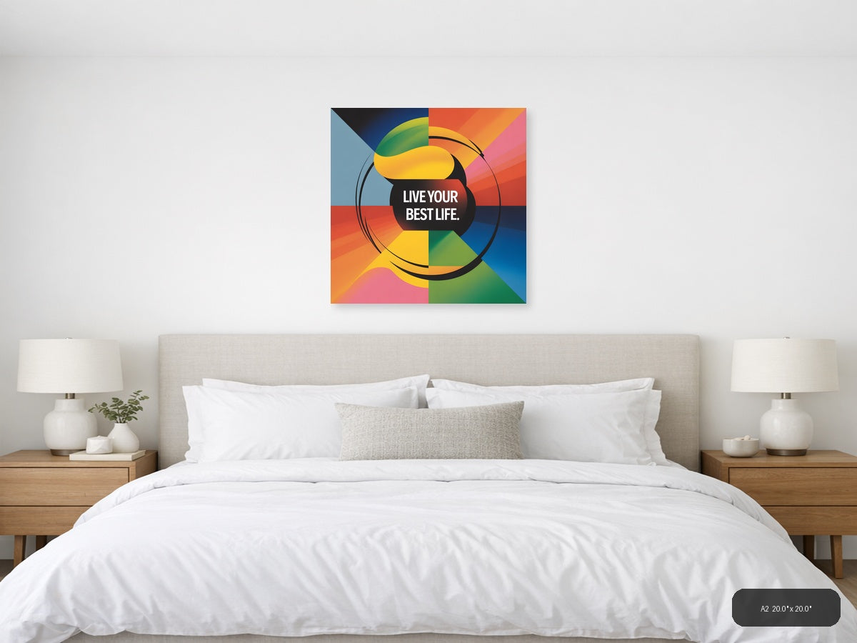 Colorful Abstract Circle Motivational Photography Wall Art — A2 / Bedroom