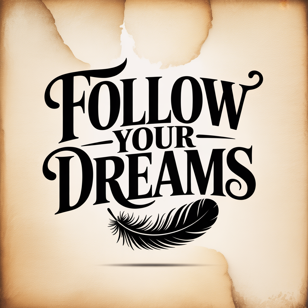 Follow Your Dreams Motivational Typography Wall Art