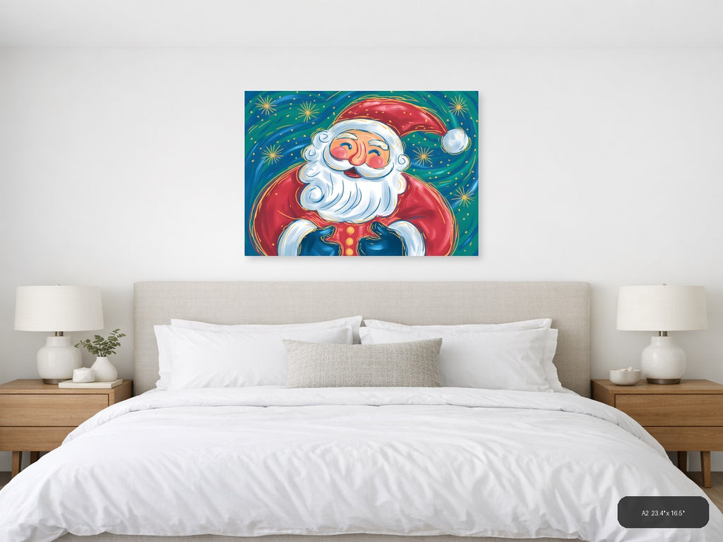 Jolly Santa Claus Abstract Colorful Wall Art — A2 / Bedroom