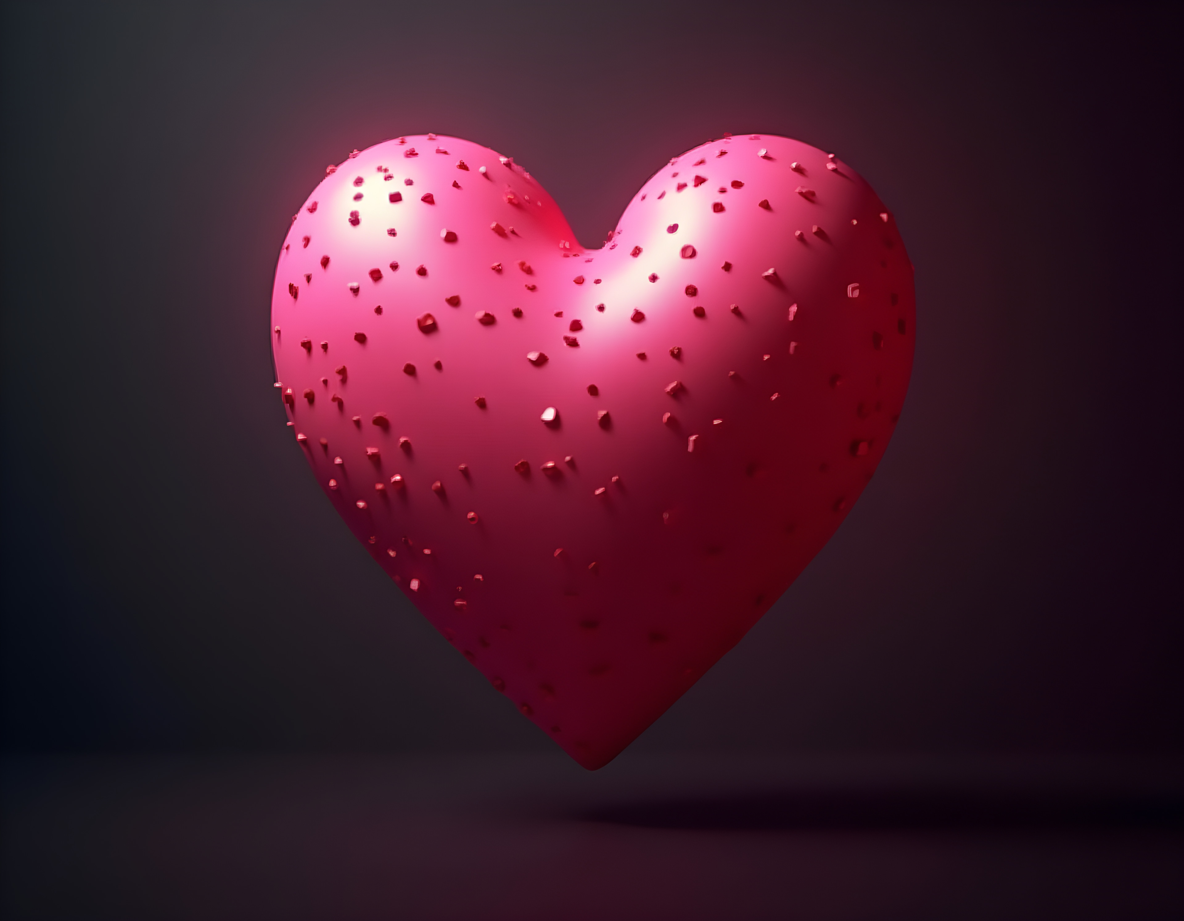 3D Pink Heart with Textured Surface Photography Wall Art