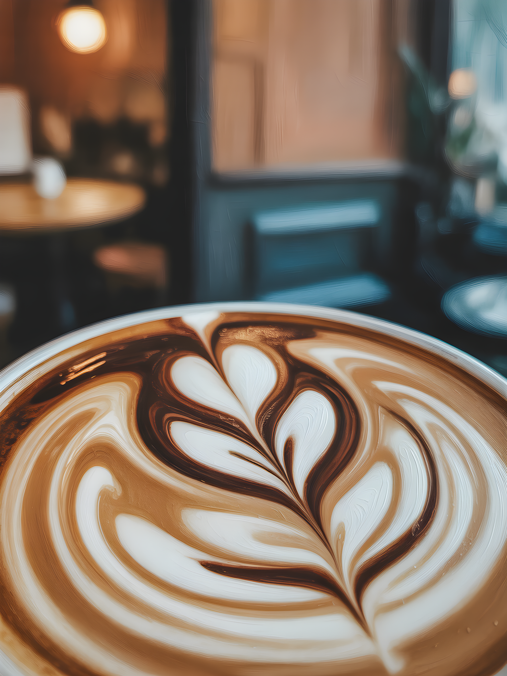 Abstract Latte Art Coffee Cup Canvas Wall Art