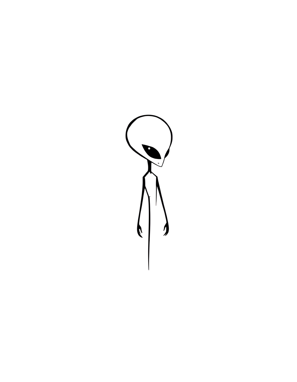 Minimalist Alien Figure Portrait Wall Art