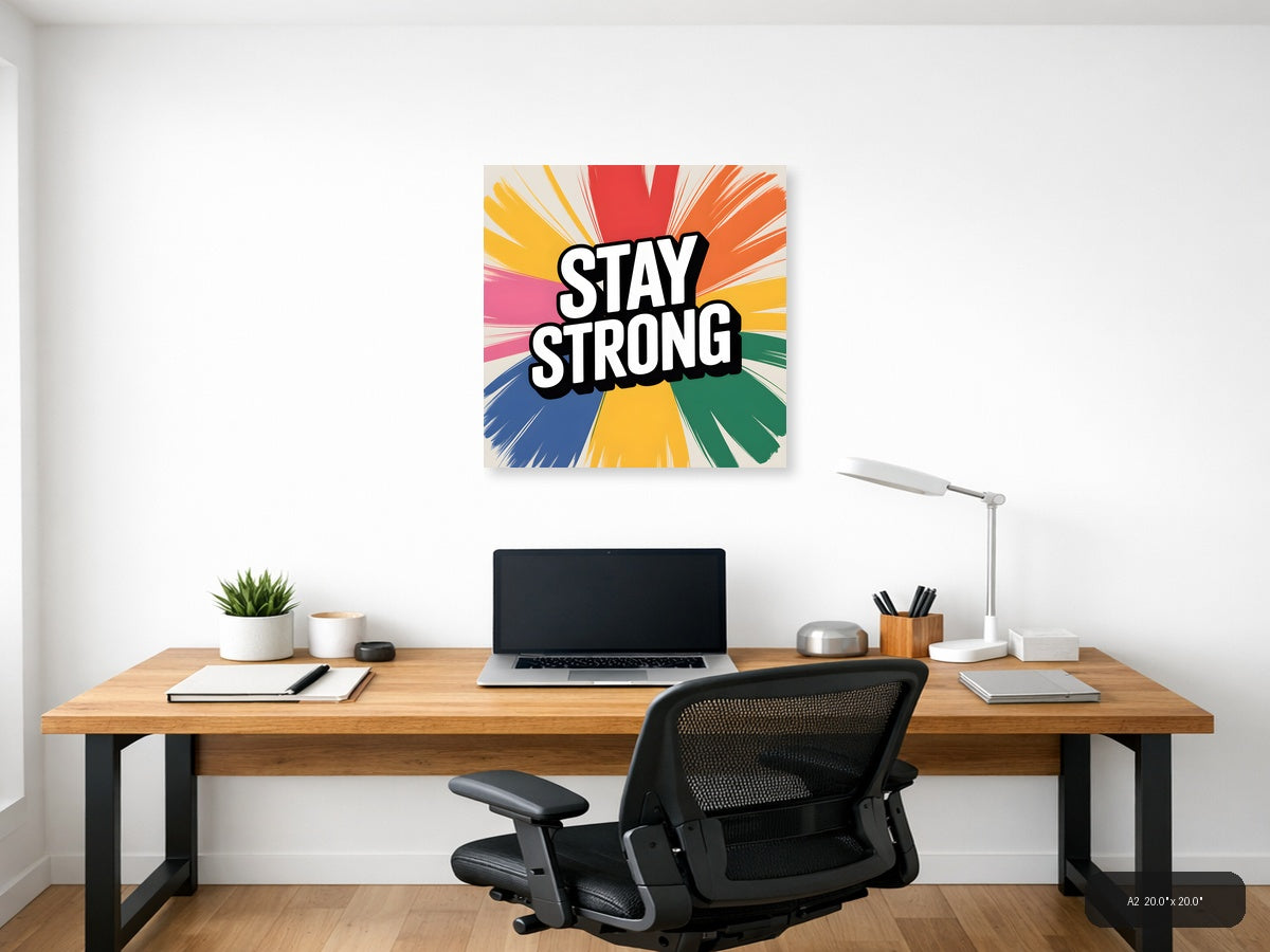 Stay Strong Motivational Abstract Radiant Wall Art — A2 / Office