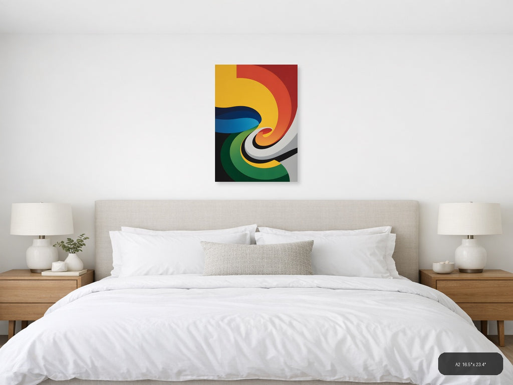 Colorful Abstract Spiral Layers Photography Wall Art — A2 / Bedroom