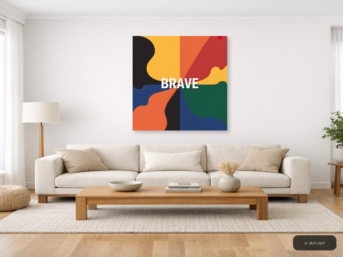 Brave Colorful Abstract Shapes Photography Wall Art — A1 / Living Room