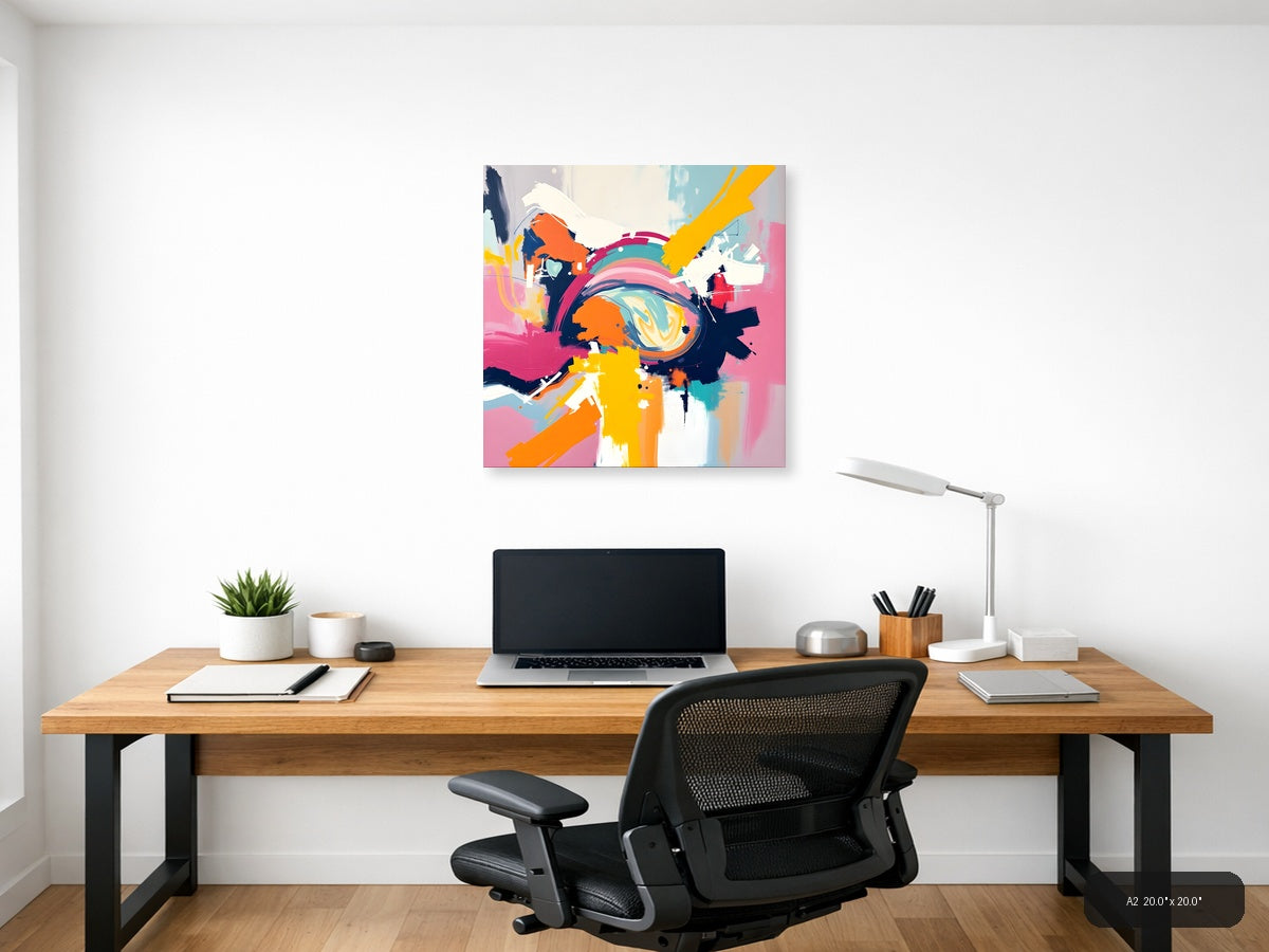 Vibrant Abstract Circle Burst Colorful Modern Wall Art — A2 / Office