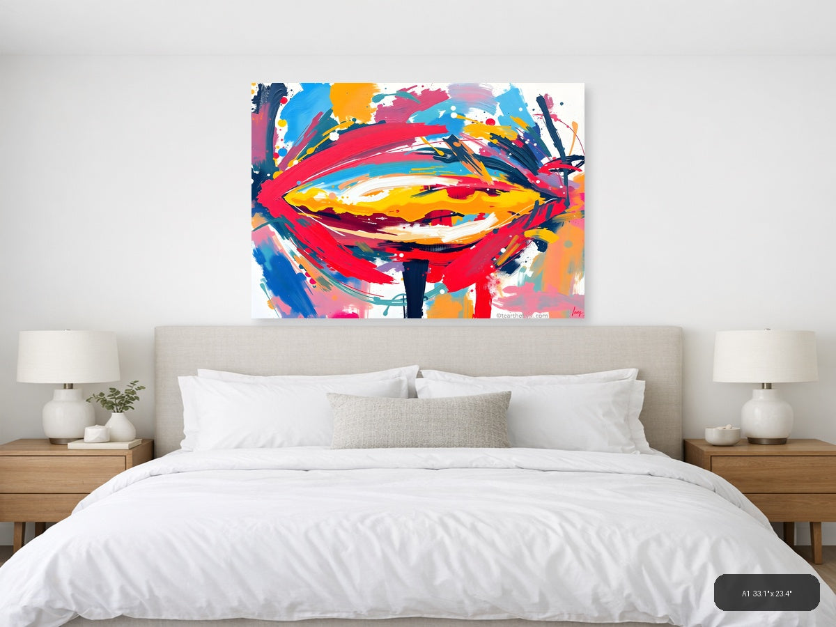 Colorful Abstract Face Expression Wall Art — A1 / Bedroom