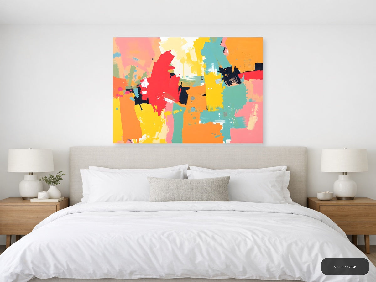 Vibrant Abstract Splatter Art | Colorful Wall Art — A1 / Bedroom
