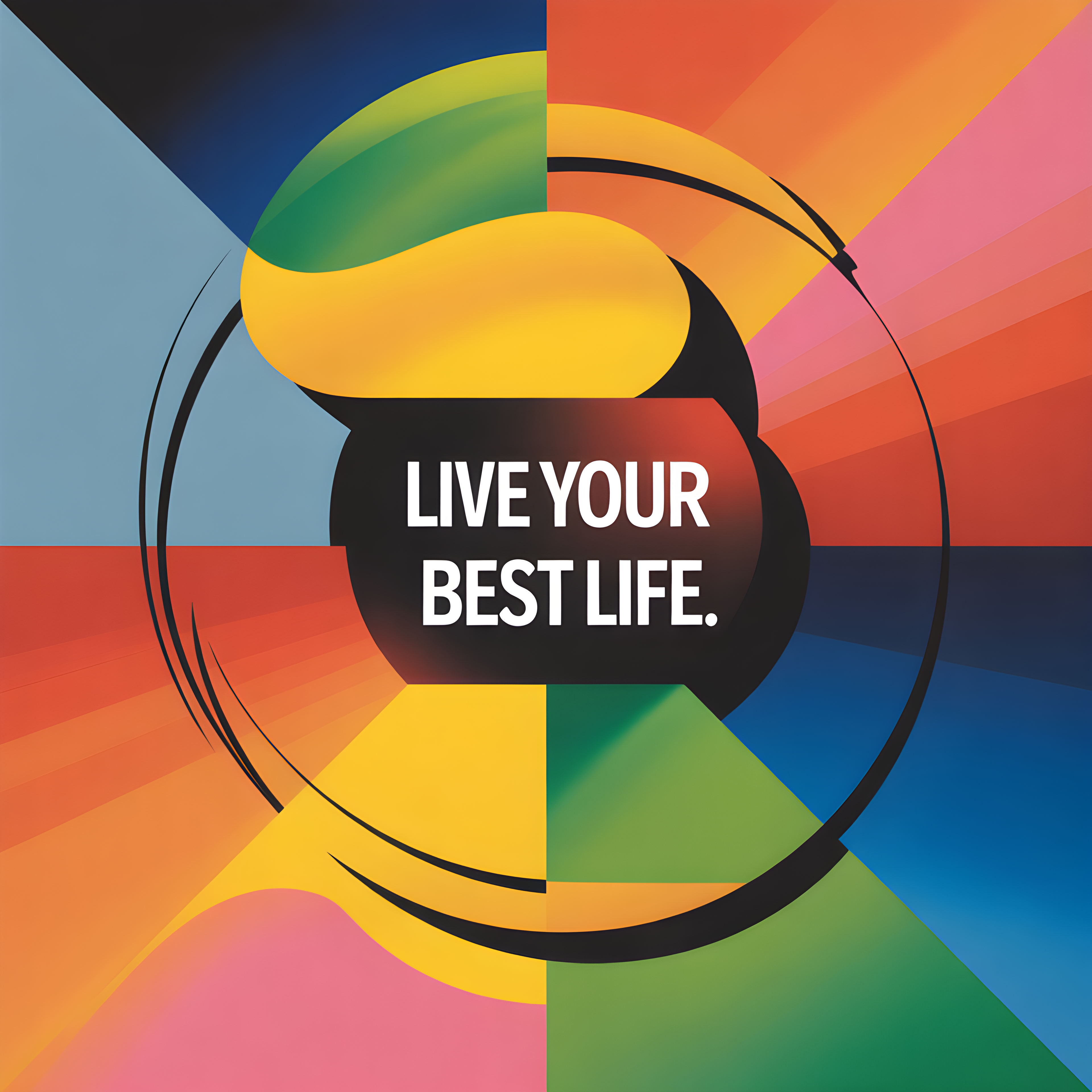 Colorful Abstract Circle Motivational Photography Wall Art