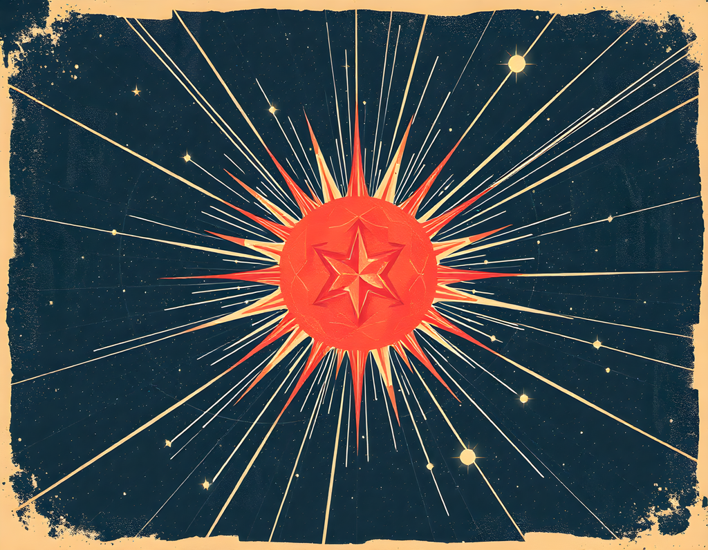 Vintage Radiant Star Burst Retro Wall Art