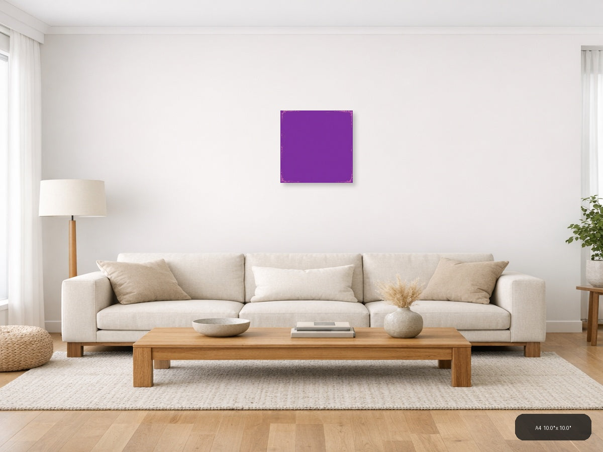 Vintage Purple Grunge Texture Square Wall Art — A4 / Living Room