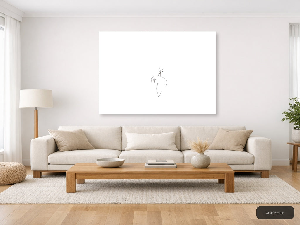 Minimalist Line Drawing Figure Wall Art — A1 / Living Room