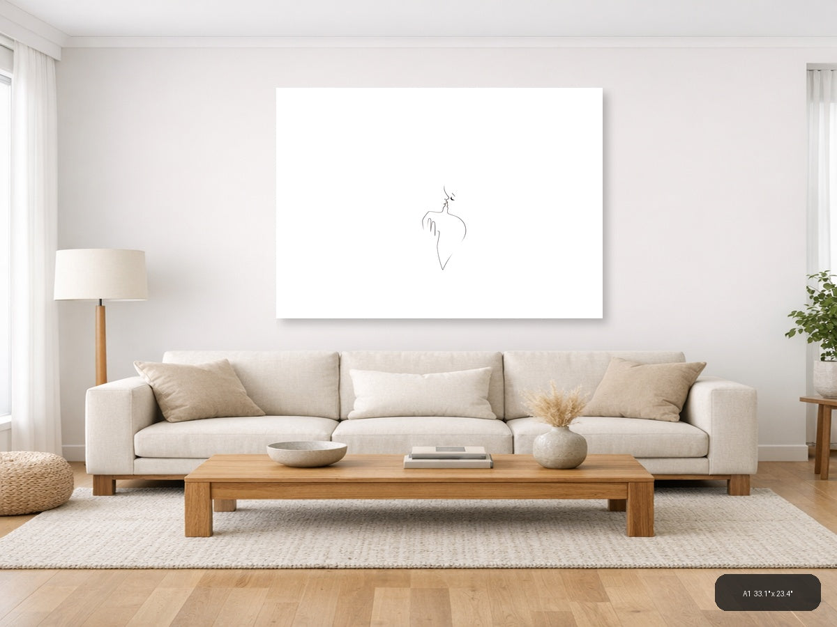 Minimalist Line Drawing Figure Wall Art — A1 / Living Room
