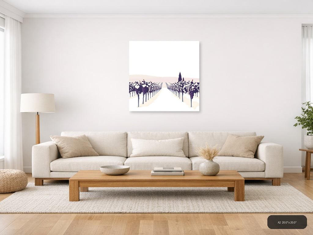 Minimalist Vineyard Path Wall Art — A2 / Living Room