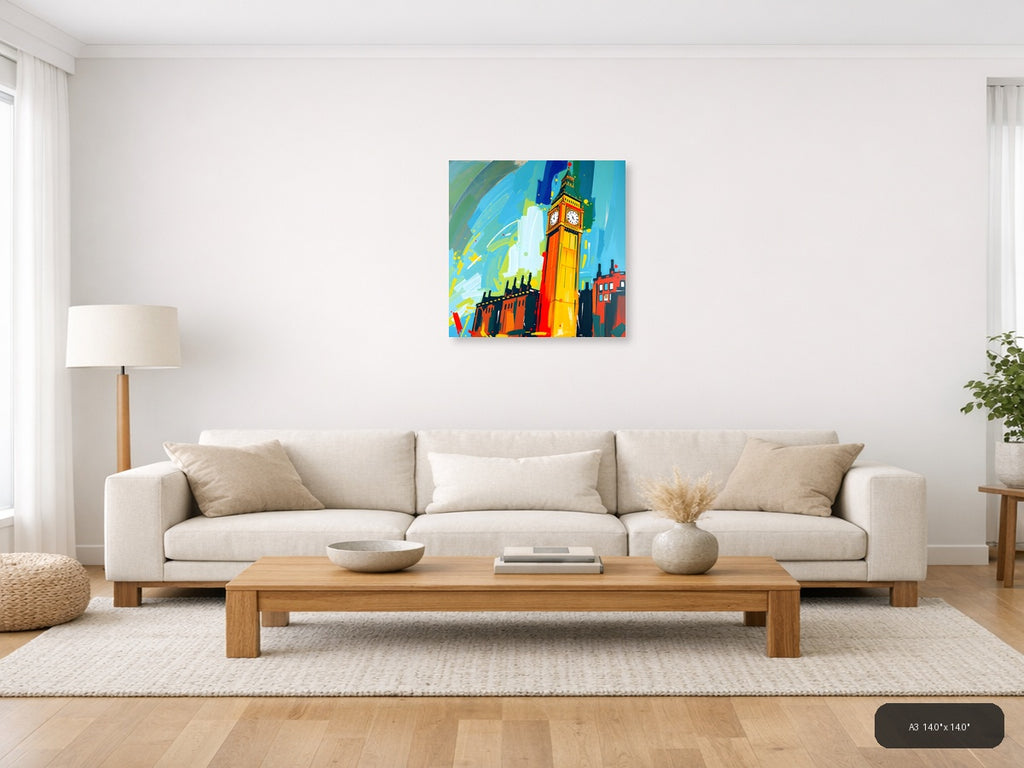 Abstract Big Ben Clock Tower London Wall Art — A3 / Living Room