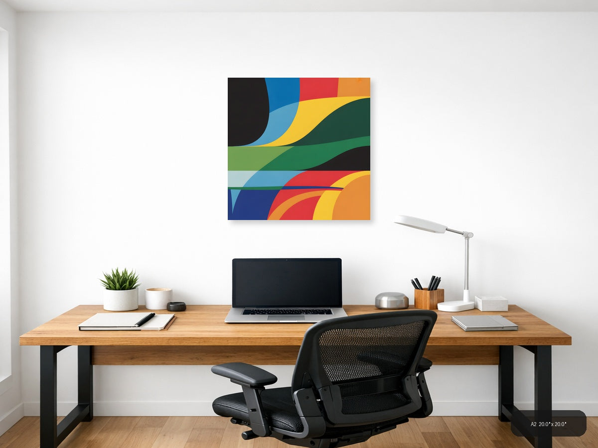 Colorful Abstract Waves Photography Wall Art — A2 / Office