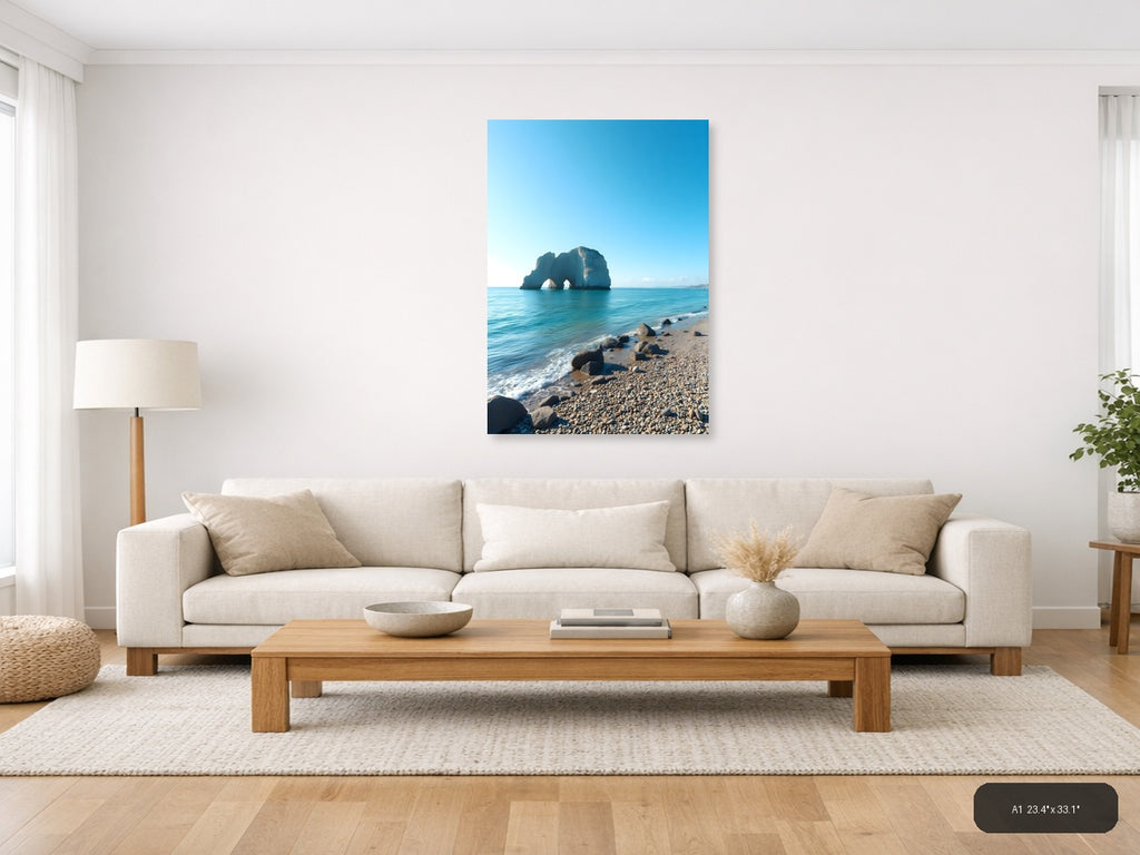 Minimalist Coastal Rock Arch Ocean Wall Art — A1 / Living Room