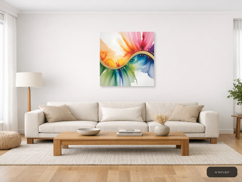 Colorful Watercolor Infinity Symbol Abstract Wall Art — A2 / Living Room