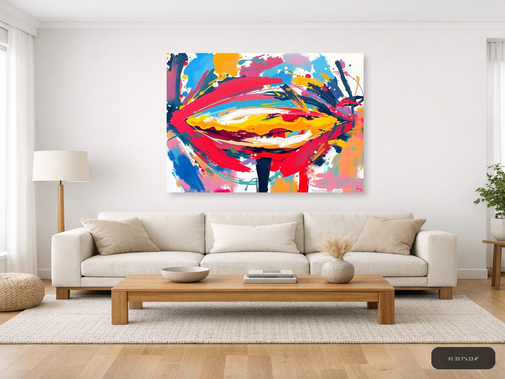 Colorful Abstract Face Portrait - Modern Wall Art — A1 / Living Room