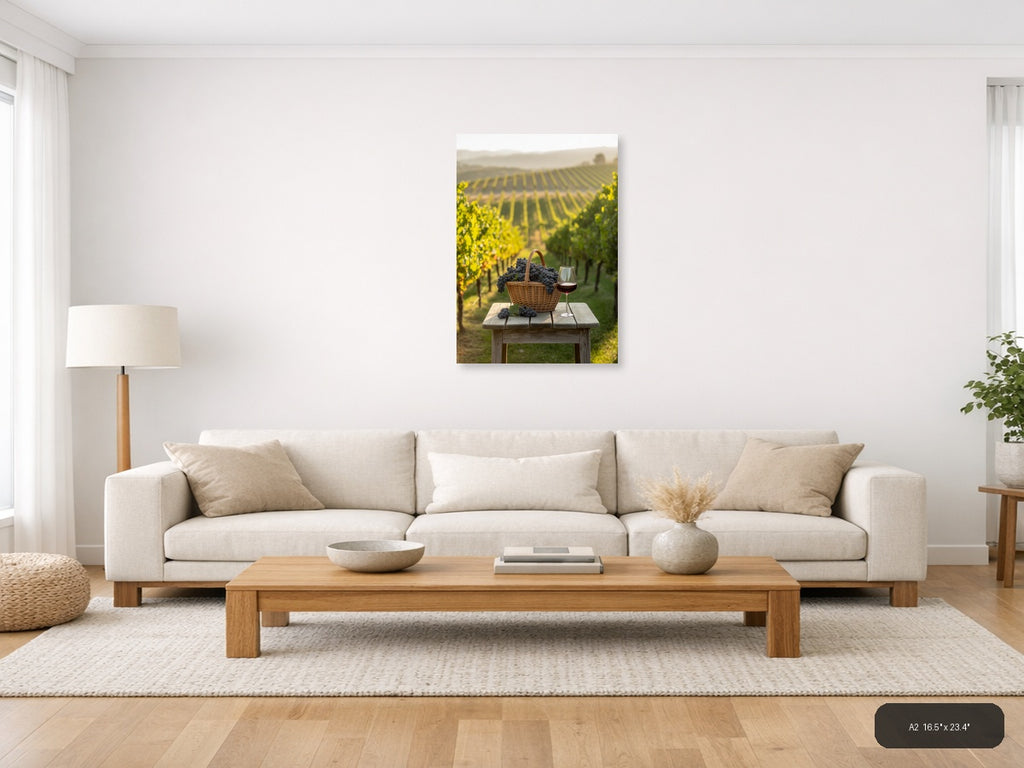 Wine — Minimalist (Portrait) Canvas Print | Minimalist Wall Art | A4 A3 A2 A1 — A2 / Living Room