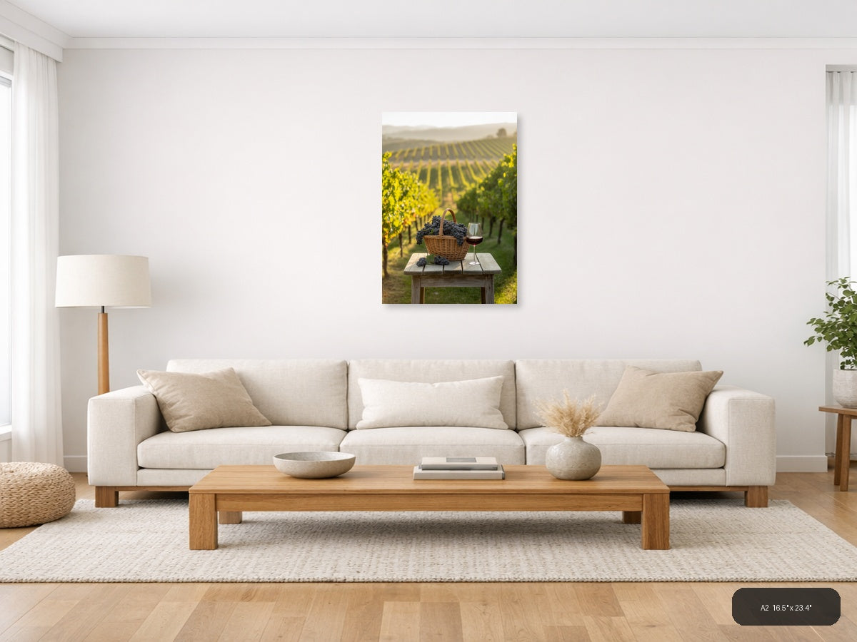 Wine — Minimalist (Portrait) Canvas Print | Minimalist Wall Art | A4 A3 A2 A1 — A2 / Living Room