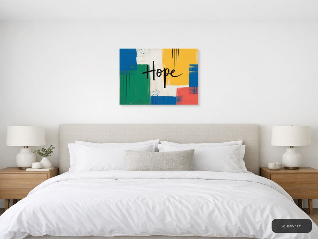Hope Abstract Geometric Colorblock Modern Wall Art — A3 / Bedroom