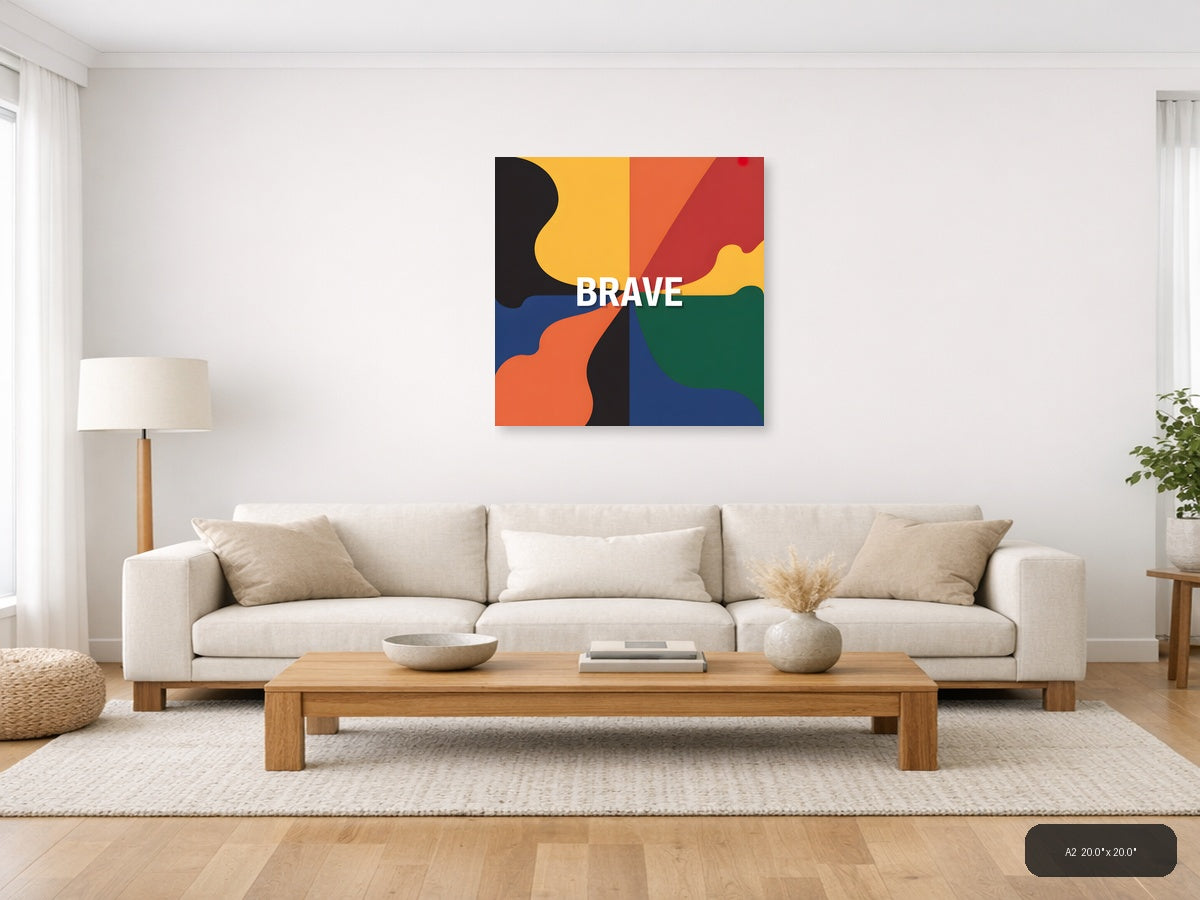 Brave Colorful Abstract Shapes Photography Wall Art — A2 / Living Room