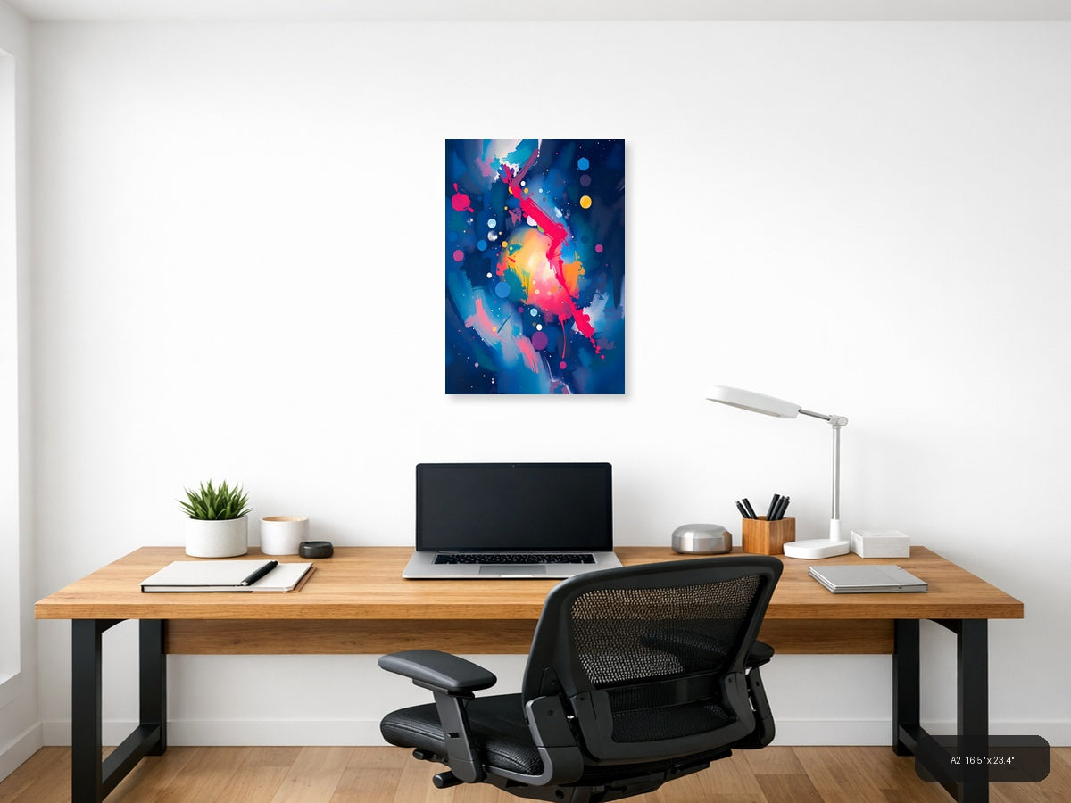 Vibrant Abstract Cosmic Explosion | Modern Wall Art — A2 / Office
