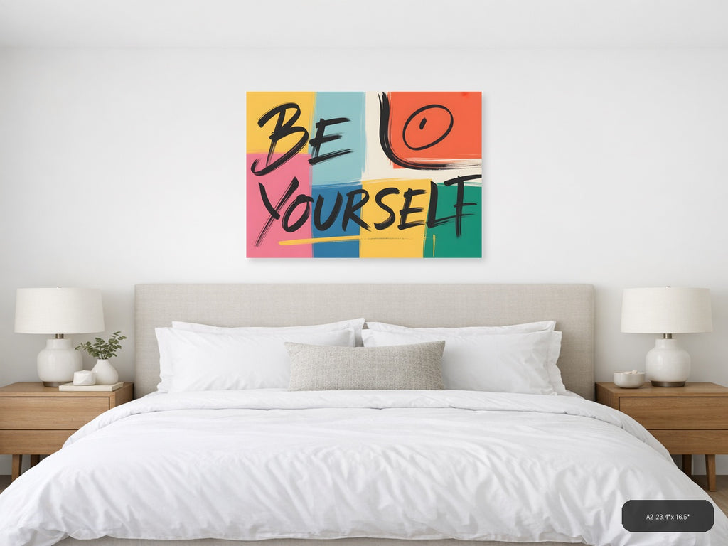 Be Yourself Abstract Colorblock Pop Art Wall Art — A2 / Bedroom