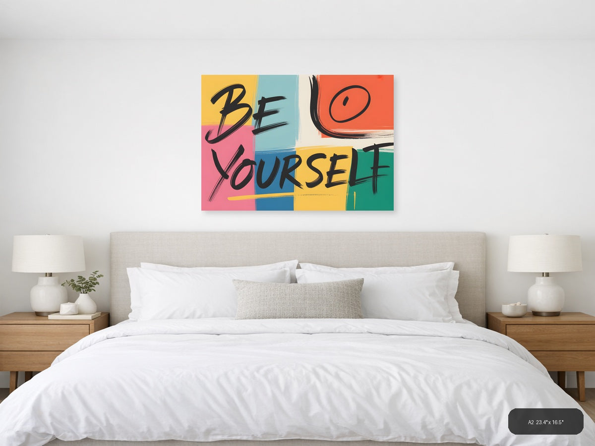 Be Yourself Abstract Colorblock Pop Art Wall Art — A2 / Bedroom