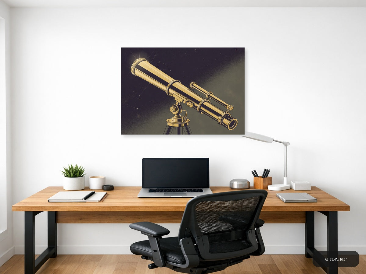 Brass — Vintage (Landscape) Canvas Print | Vintage Wall Art | A4 A3 A2 A1 — A2 / Office
