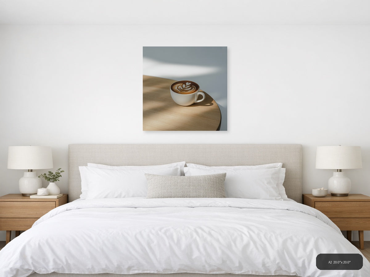 Minimalist Latte Art Coffee Cup Wall Art — A2 / Bedroom