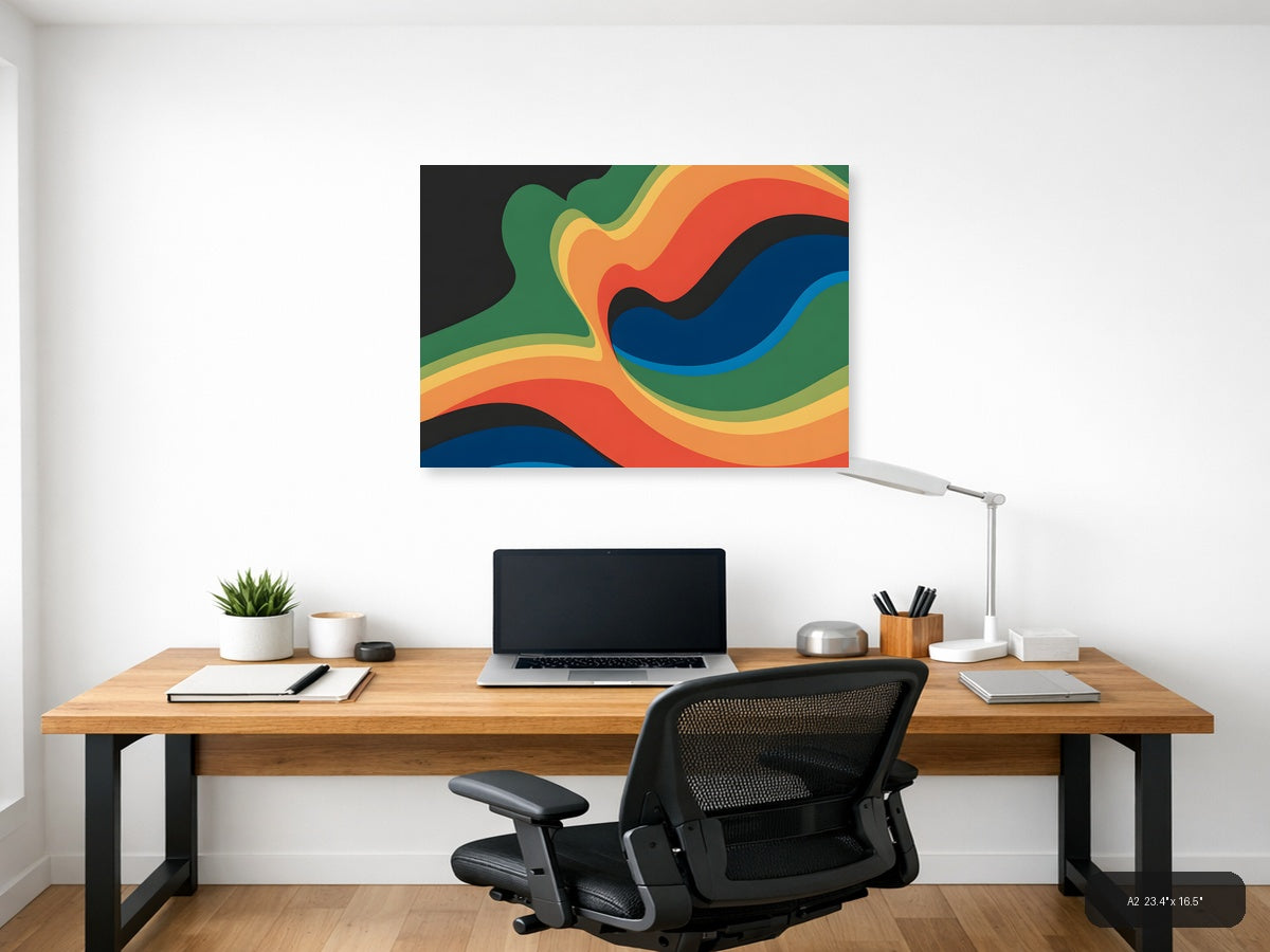 Colorful Abstract Wave Photography Wall Art — A2 / Office