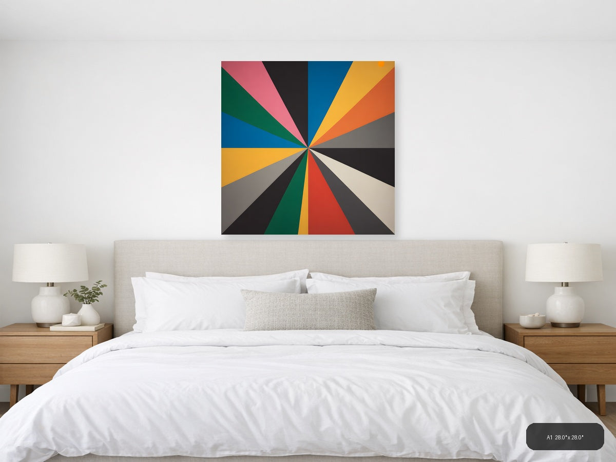 Colorful Radial Sunburst Pattern Photography Wall Art — A1 / Bedroom