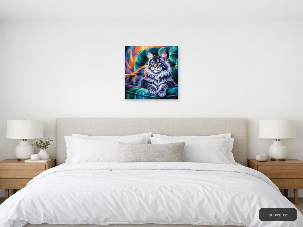 Colorful Abstract Lynx Portrait - Vibrant Wall Art — A3 / Bedroom