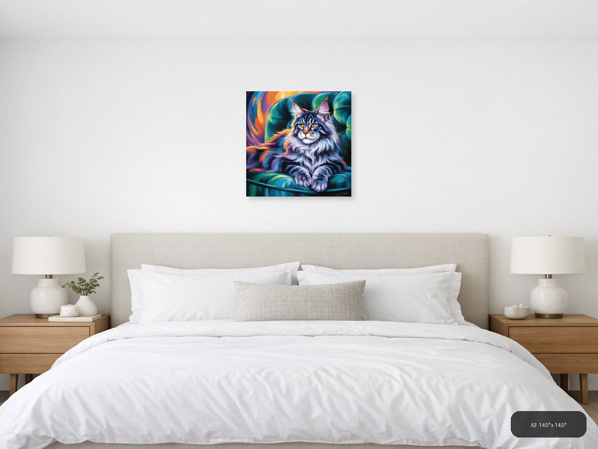 Colorful Abstract Lynx Portrait - Vibrant Wall Art — A3 / Bedroom