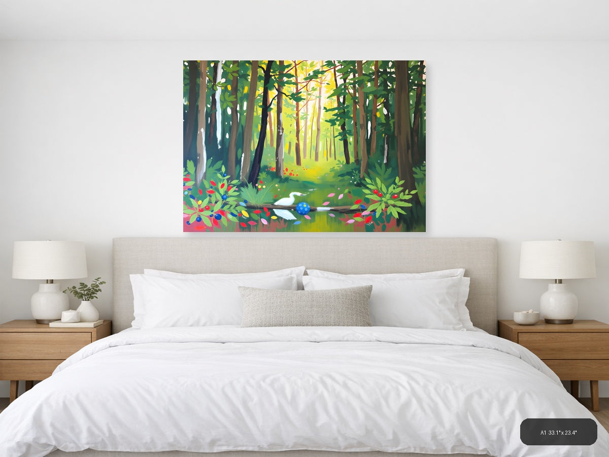 Enchanted Forest Path Abstract Landscape Wall Art — A1 / Bedroom