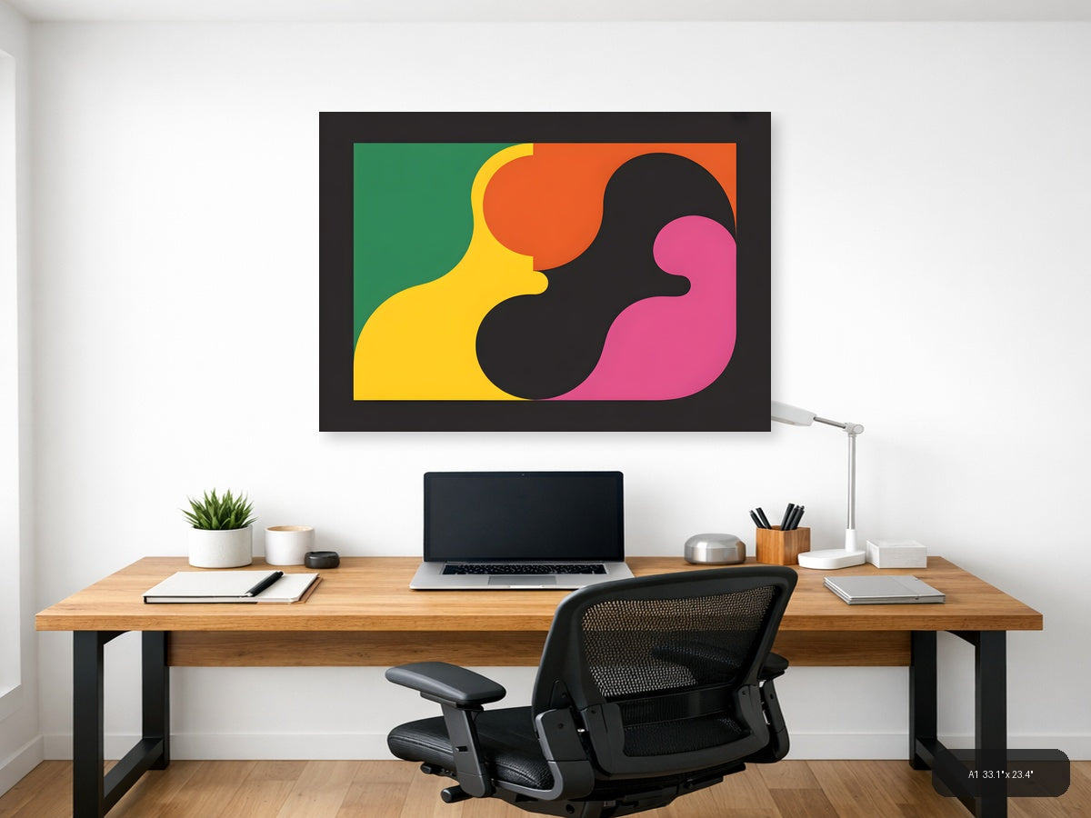 Abstract Geometric Faces Colorful Modern Wall Art — A1 / Office